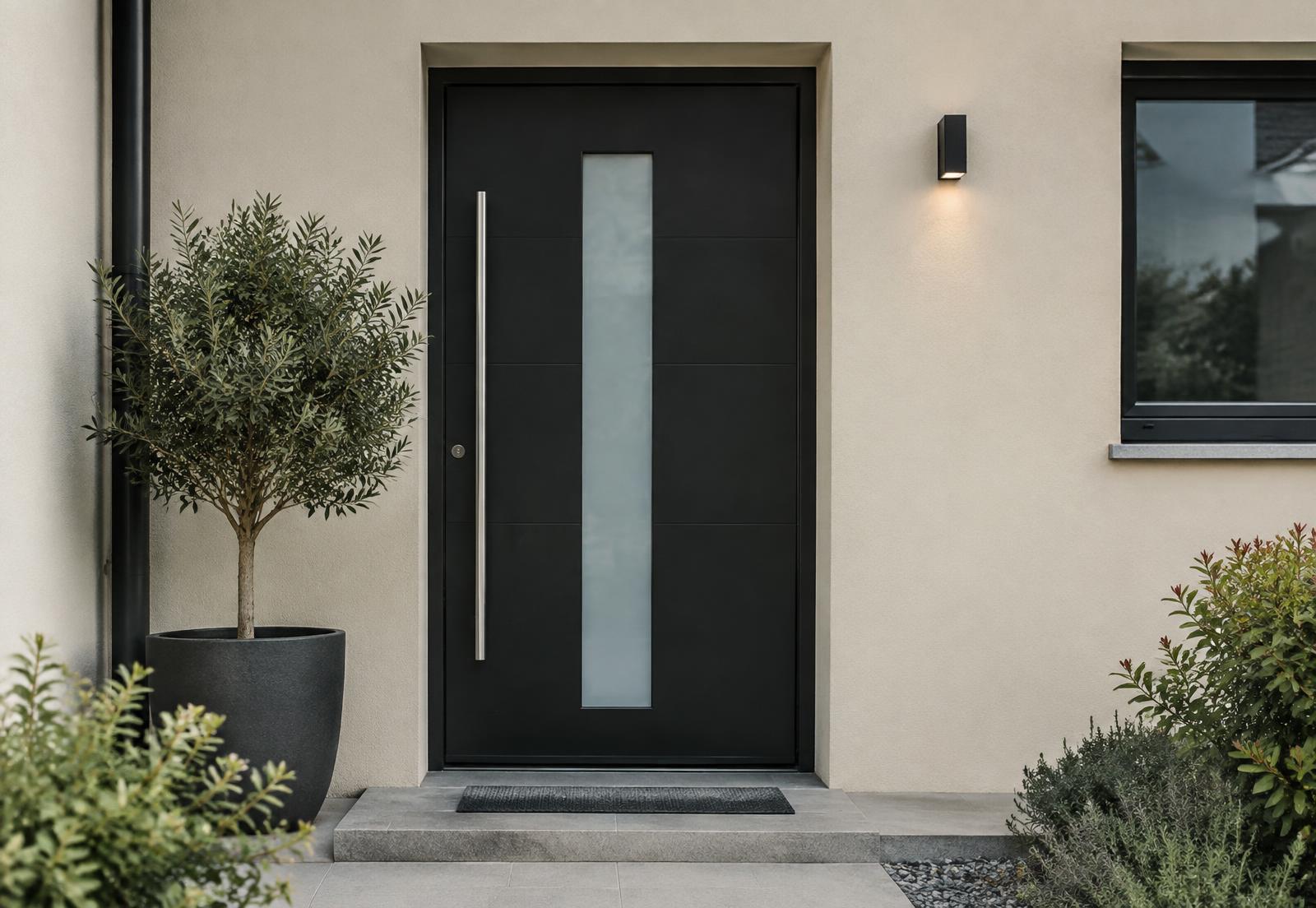 Porte aluminium pouvant recevoir un automatisme